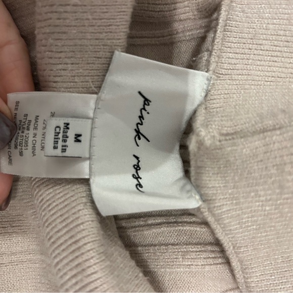 Pink Rose Cream Ribbed Knit Top - Picture 6 of 6